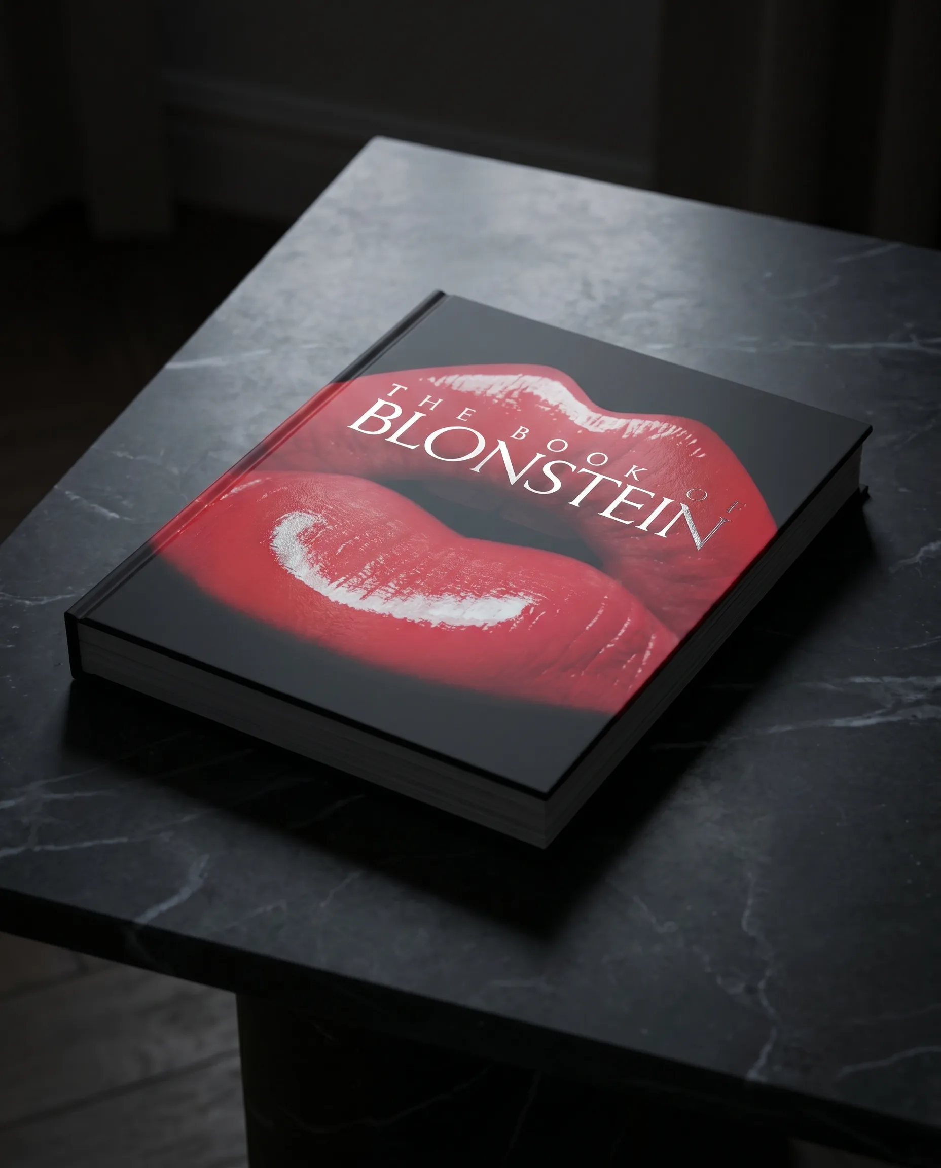 The Book of Blonstein on a marble table