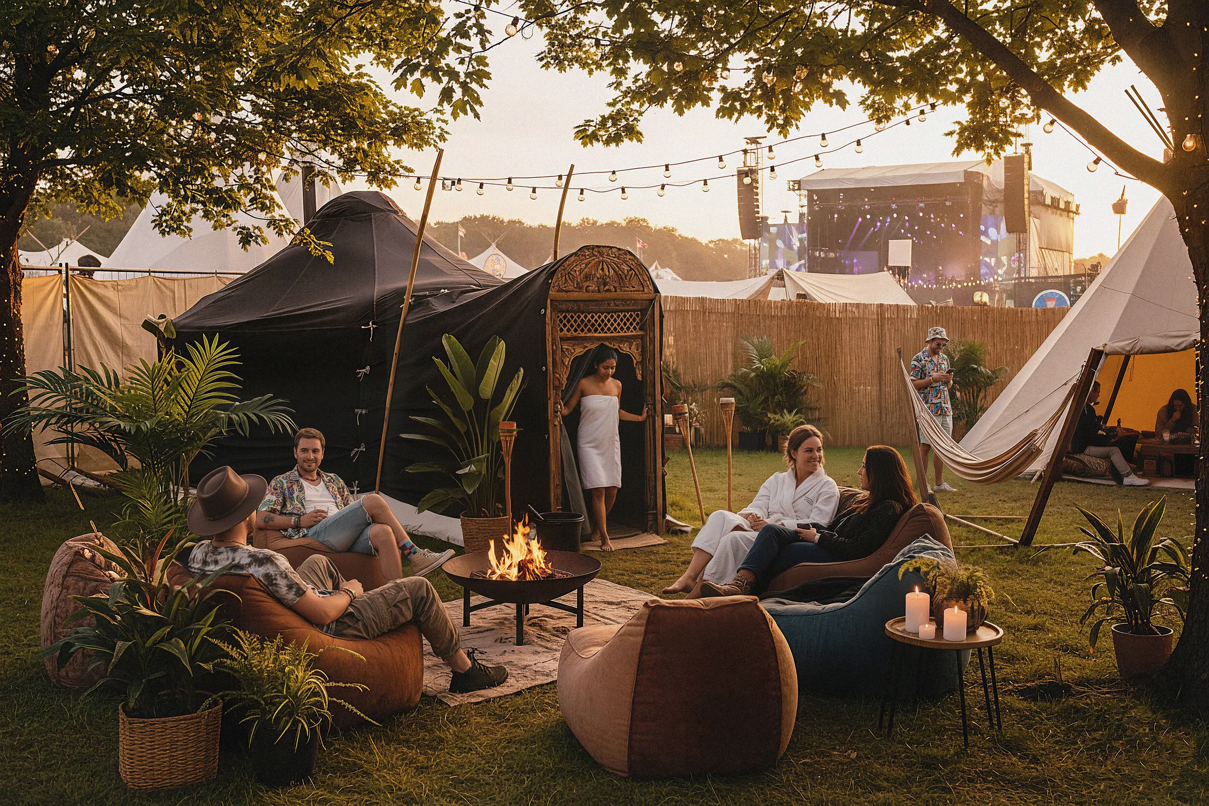 Spa concept: golden hour hangout
