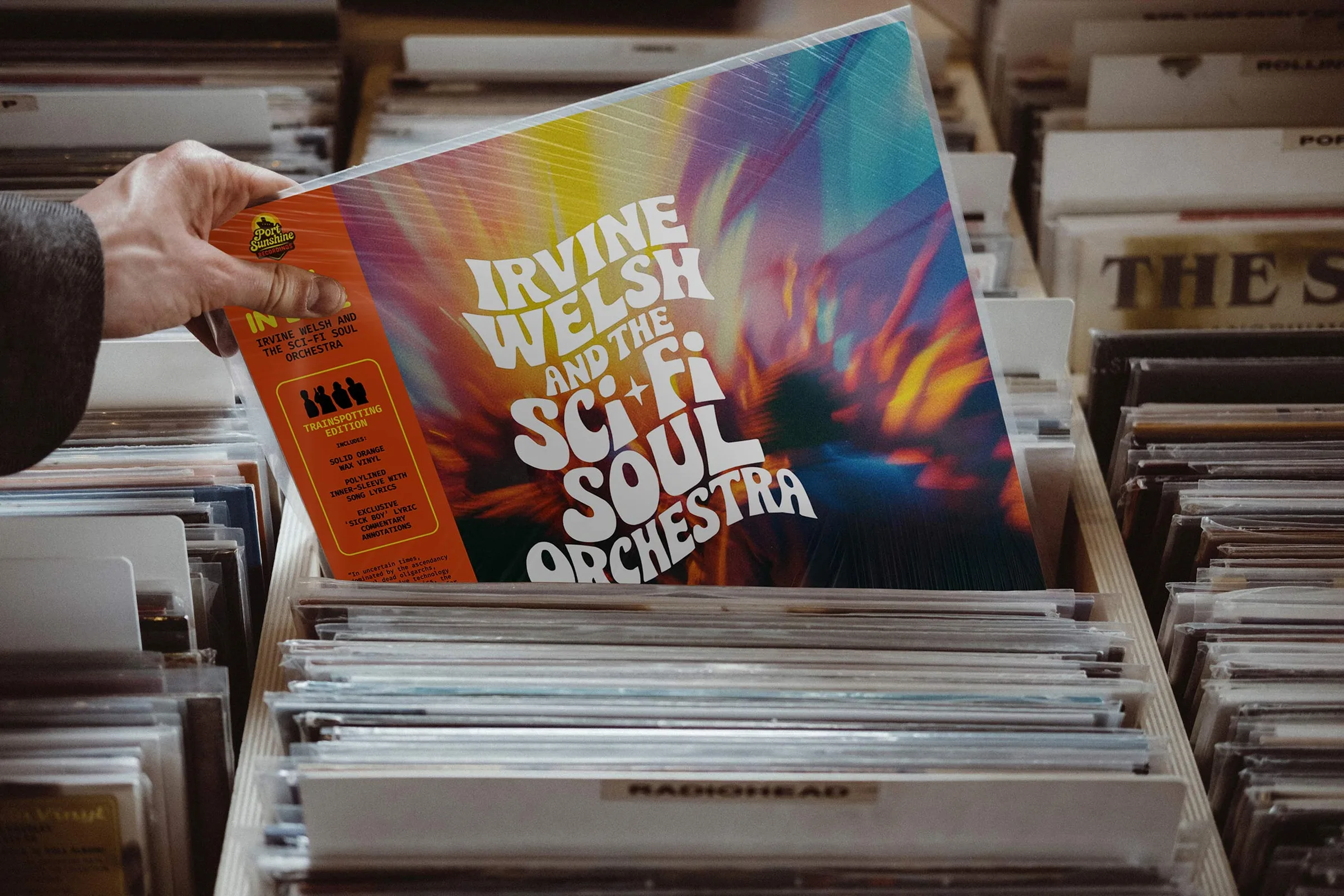 The Men in Love LP in a record shop rack