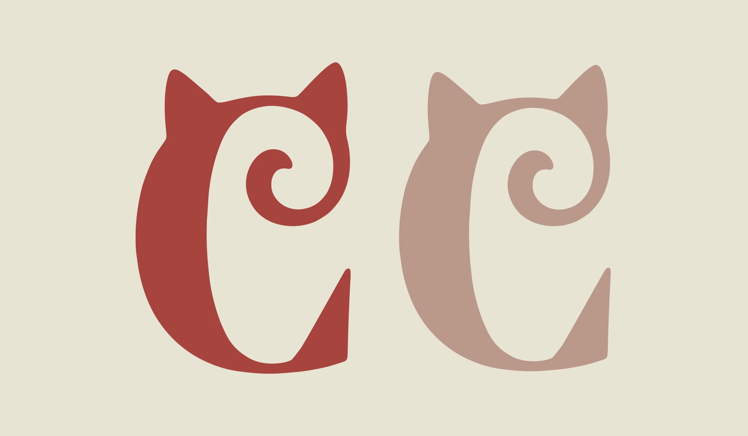 The C cat monogram, in two colourways