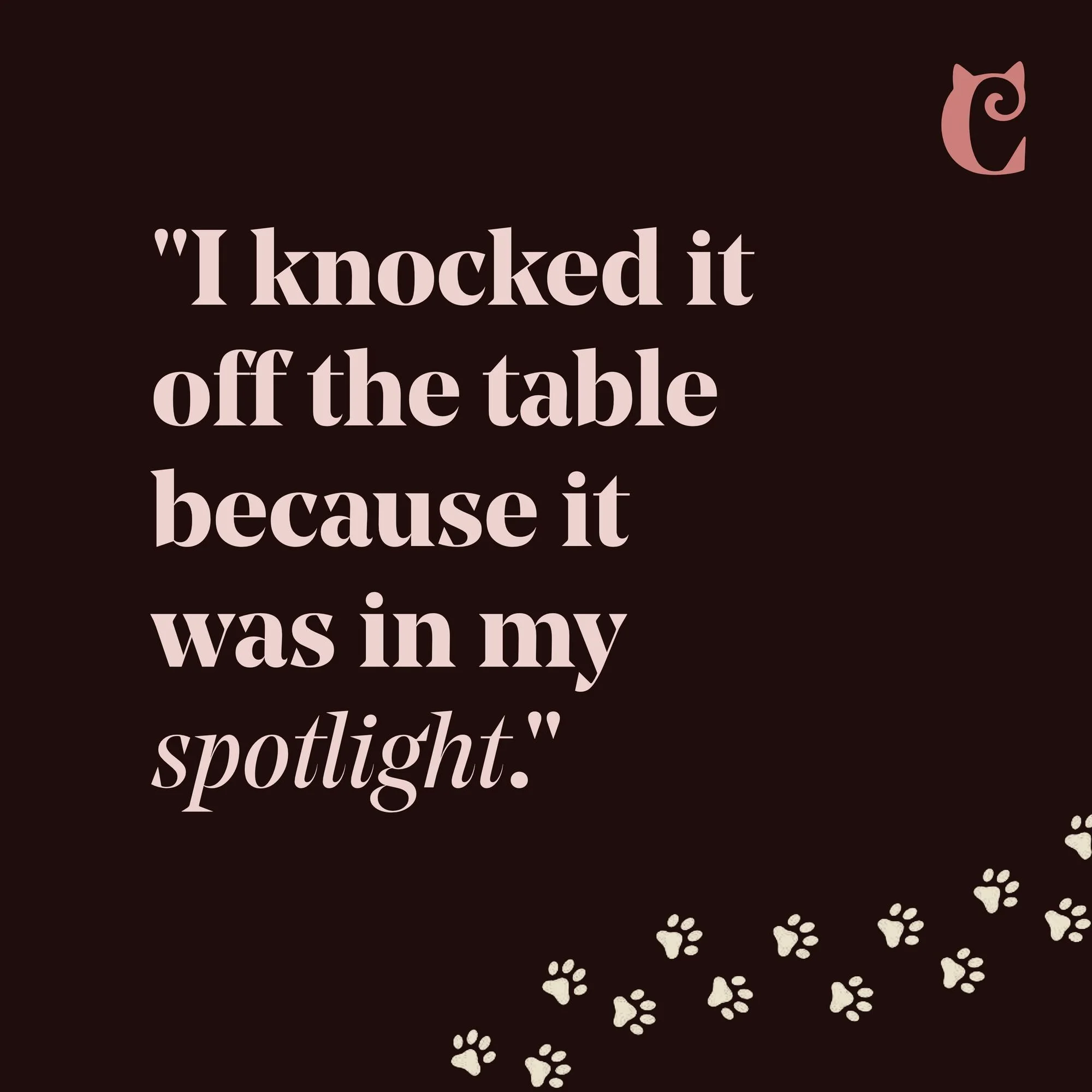 Social post: I knocked it off the table